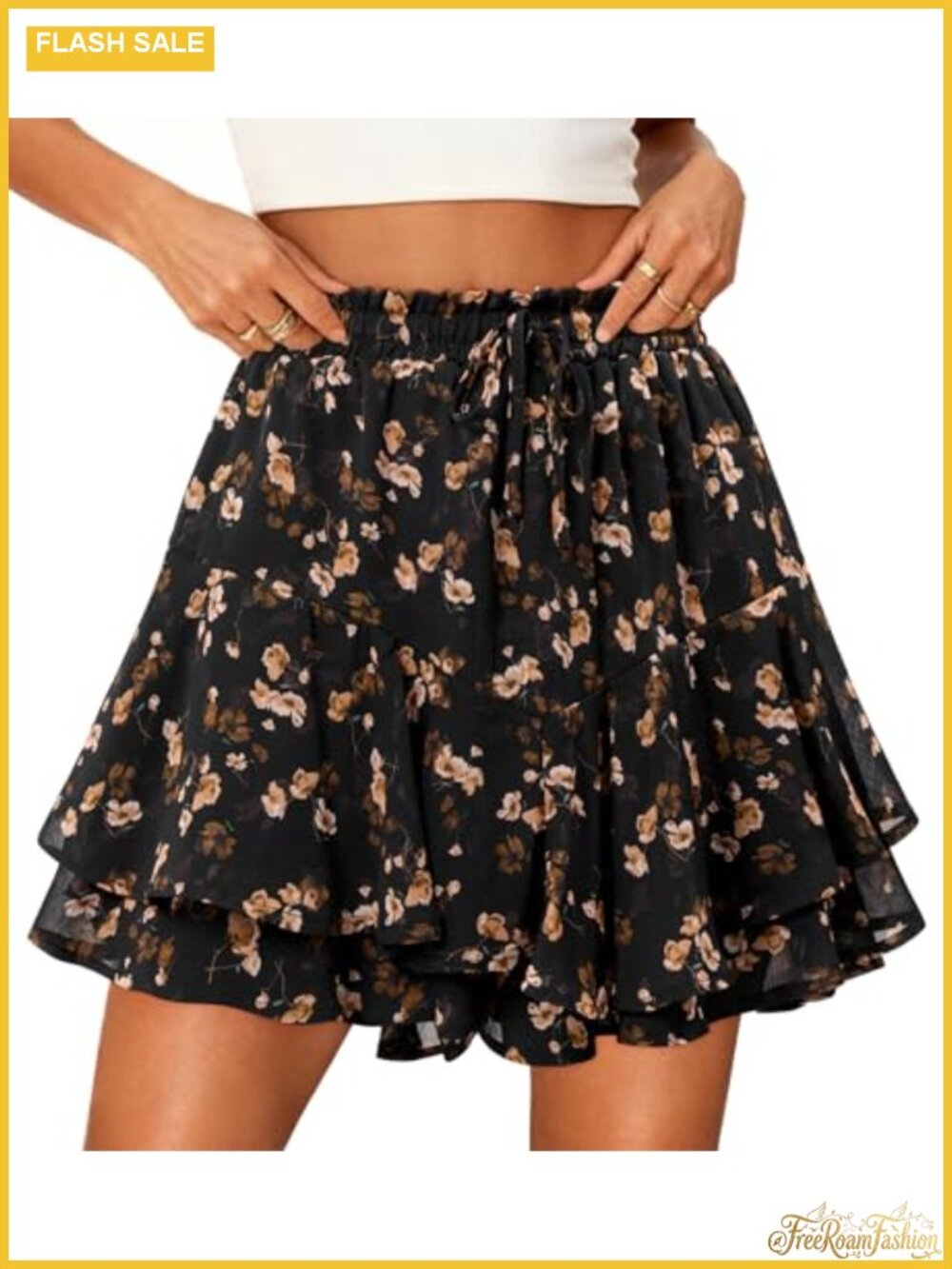 Women's Flowy Chiffon Butterfly Skort High Waisted Active Yoga Tennis